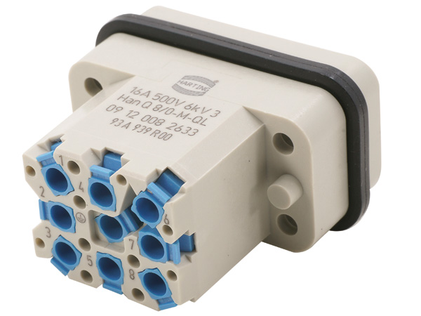 Harting Han Q8/0-M-QL 20-14 AWG fine strand wire [9120082633]