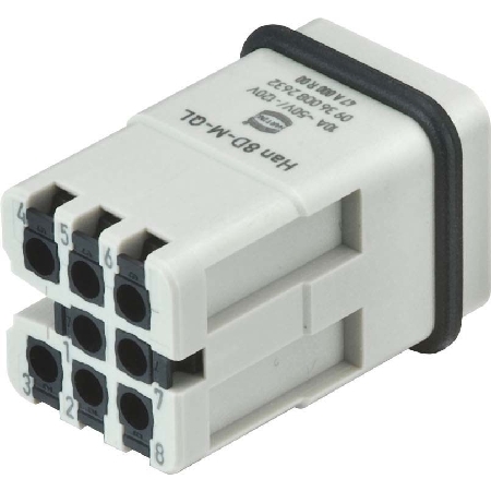 Harting Han 8D-M Quick Lock 22 - 16 AWG [9360082632]
