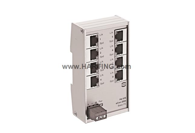 Harting 2080B-A; 8 Port Unmanaged Industrial Ethernet Switch [24020080010]