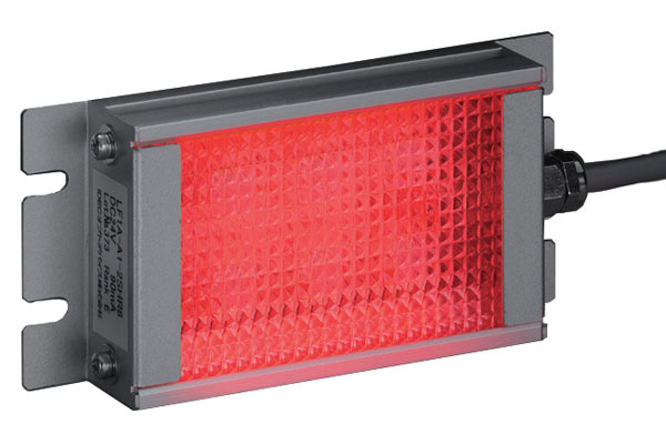 LED Illuminated Light Strip, 24V DC, Red, Clear lens, Side connection, 120mm, Array is 3 columns, 2 rows [LF1A-A1-2SHR8]