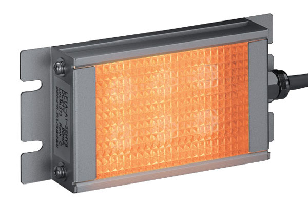 LED Illuminated Light Strip, 24V DC, Yellow, Clear lens, Side connection, 120mm, Array is 3 columns, 2 rows [LF1A-A1-2SHY8]